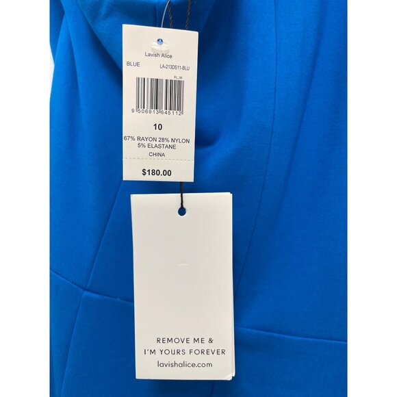 Lavish Alice $180 One Shoulder Blue Bodycon Cut Out Dress Size 10 NWT - Picture 7 of 9